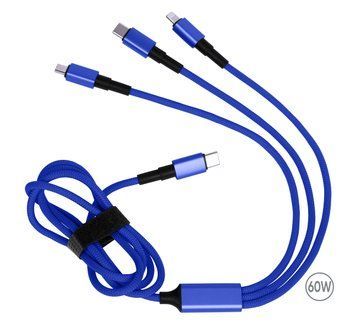 Зарядний кабель Solin Type-C 3в1 60W 8104-05 фото