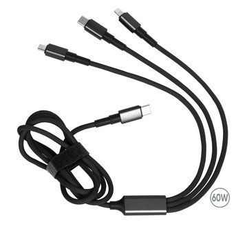 Зарядний кабель Solin Type-C 3в1 60W 8104-08 фото